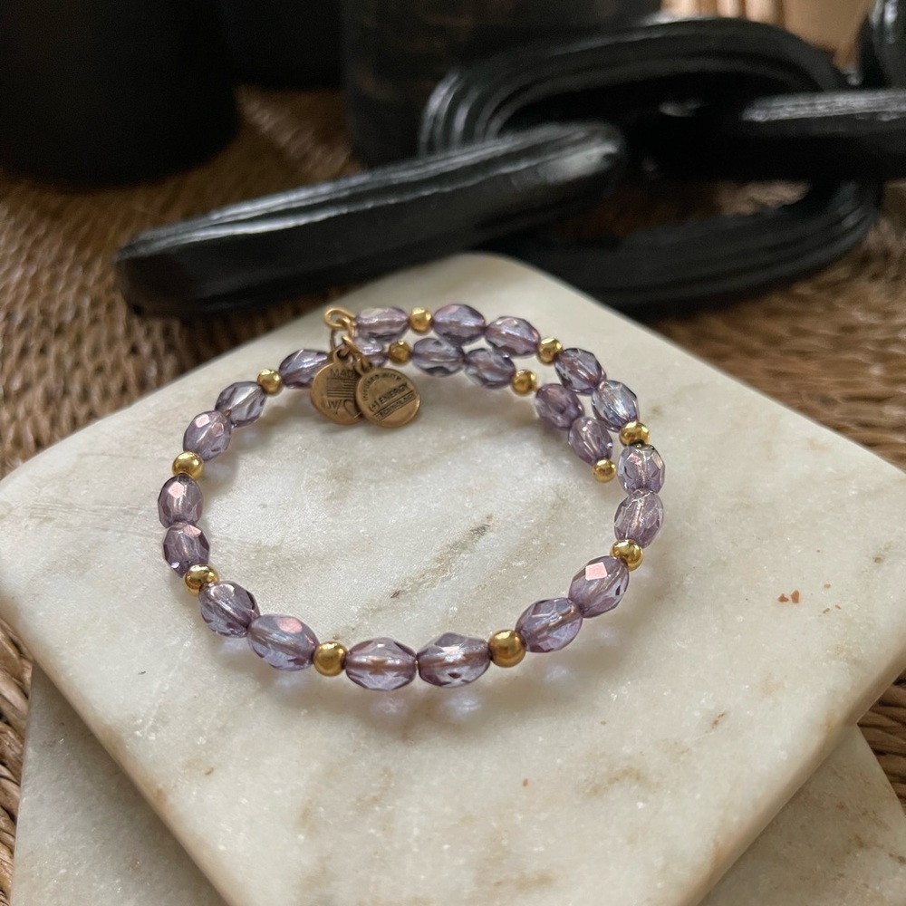 Alex & Ani purple & gold wrap bracelet